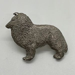 Vintage 1993 GG Harris Fine Pewter Sheltie Dog Pin
